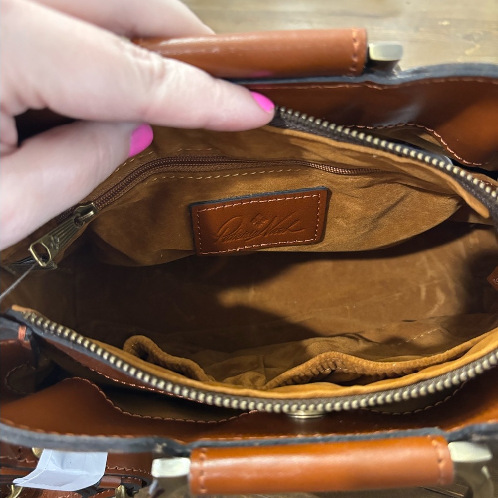 Patricia Nash Empoli Rose Tooled Leather Satchel - Picture 9 of 13